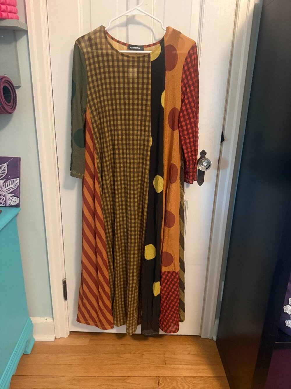 Alembika Maggie Soft Tulle Swing Dress Size 3 | Mixed Print A-Line Trapeze